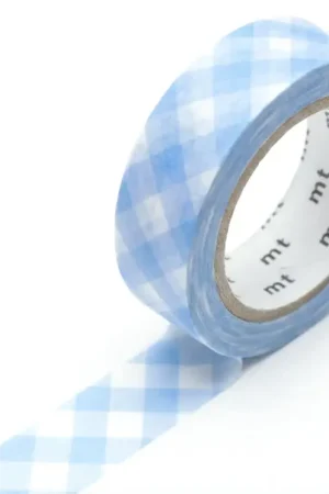 Satisfait Ou Remboursé Masking Tape MT Damier pastel outremer - Scrapbooking 1,5 cm x 7 m