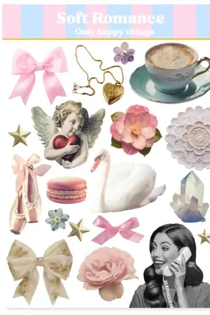 Achat Immédiat Planches d'autocollants - Romance douce - Only Happy Things