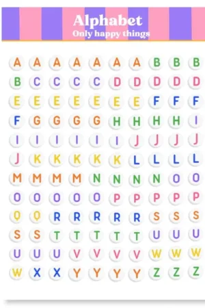 Prix Bas Planches d'autocollants - Lettres Alphabet - Only Happy Things