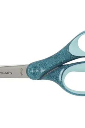 Ciseaux collège Fiskars 18 cm bleu pailleté Certifié