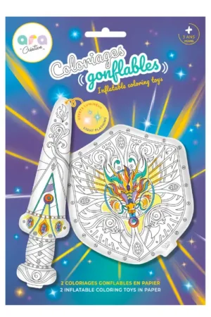 Promotion Coloriages gonflables - Epée avec led et bouclier - Ara Créative