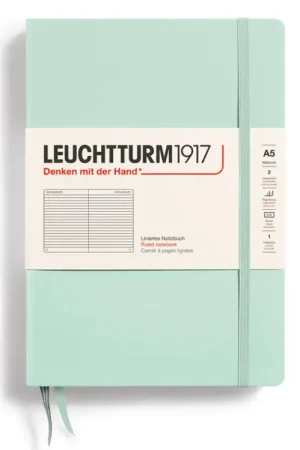 Carnet de notes Leuchtturm A5 à couverture rigide - vert d'eau - pages lignées Commander Maintenant