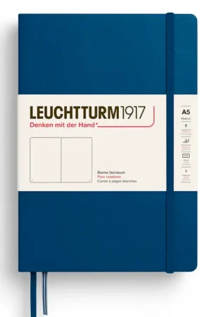 Expédition Rapide Carnet de notes Leuchtturm A5 à couverture rigide - bleu indigo - pages blanches