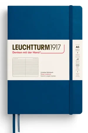 Carnet de notes Leuchtturm A5 à couverture rigide - bleu indigo - pages lignées Pas Cher