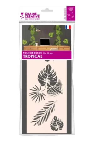 Nouveauté Pochoir Décor 15 x 40 Tropical