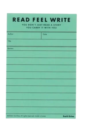 Book Review Memopad Turquoise - Fruit Fries Design Lab Prix Choc