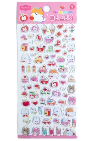 Prix Réduit Mini stickers épais coréens -pomme rouge
