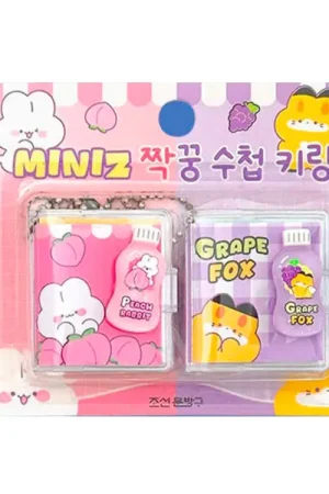 Lot de 2 Porte-clés mini carnets - Miniz Buddy(couleurs aléatoires) Promotion Saisonnière