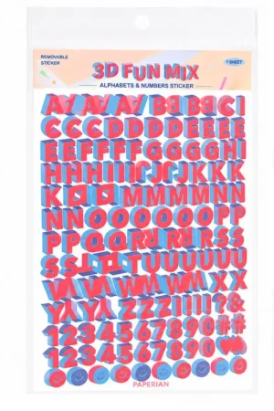 Stickers 3D lettres et chiffres - Cerise Acheter Direct
