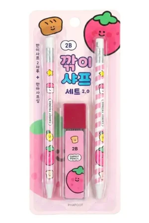 Set crayons et mines Carrot Friends - Fraise Authentique