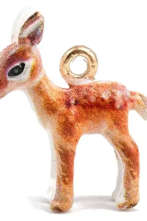 Breloque biche émaillée - doré Prix Réduit
