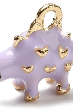 Breloque dinosaure violet émaillée - doré Offre Du Jour