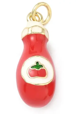 Promotion Breloque bouteille de ketchup - laiton doré à l’or fin