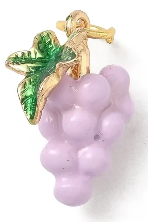 Breloque grappe de raisin émaillée - laiton doré Réduction