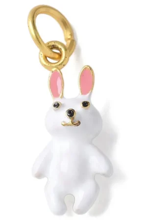 Breloque lapin 3D - laiton doré Promotion