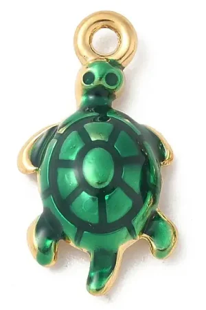 Vente Flash Breloque tortue - acier inoxydable 304 doré à l’or fin
