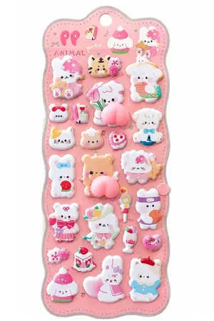 Satisfait Ou Remboursé Stickers squishy Kawaii- Animaux Soirée pyjama