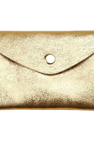 Prix Bas Porte-monnaie Double Cuir - Doré