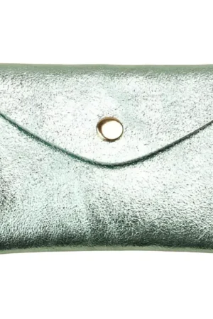Porte-monnaie Double Cuir - Vert d'eau Solde