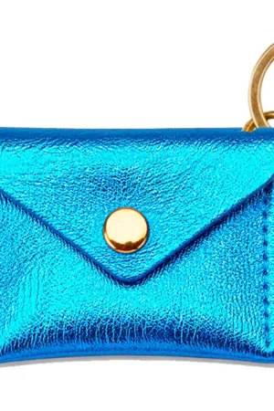 Porte-clés Mini Enveloppe en cuir - Bleu acier Commander Maintenant