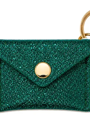 Must-Have Porte-clés Mini Enveloppe en cuir - Vert émeraude