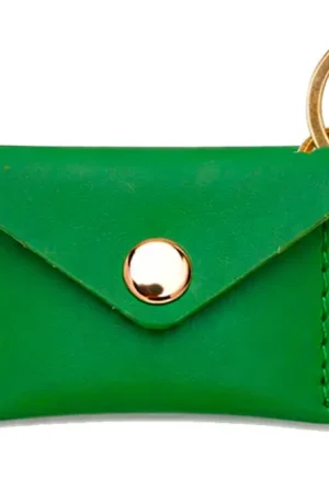 Meilleure Vente Porte-clés Mini Enveloppe en cuir - Vert anglais