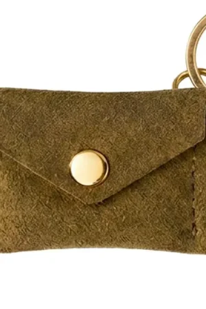 Bon Marché Porte-clés Mini Enveloppe en cuir - Marron