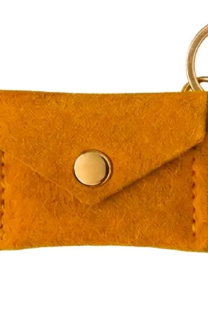 Porte-clés Mini Enveloppe en cuir - Moutarde Populaire