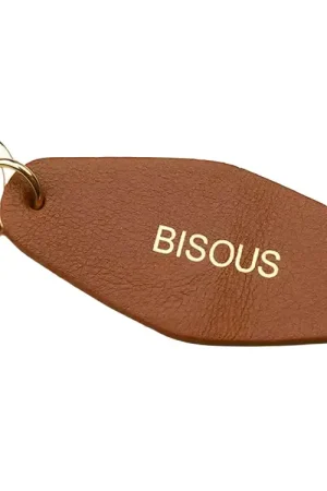 Achat Immédiat Porte-clés BISOUS en cuir marron - Les Cléias