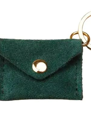 Bon Plan Porte-clés Mini Enveloppe en cuir - Vert sapin