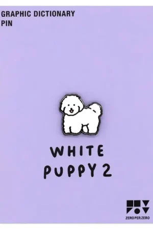 Pin's Petit chien blanc Puppy - Zero per Zero Seulement Aujourd'hui