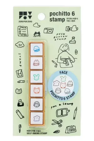 Set de 6 mini tampons encreurs - Pochitto Face - Zero per Zero Acheter En Ligne