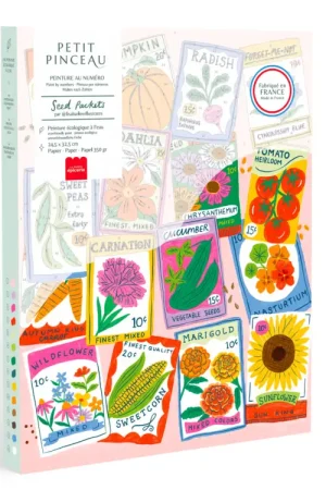Coffret peinture au numéro - Petit Pinceau Seed Packets par Lisa Barlow Illustrates Authentique