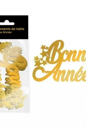 Nouveauté Ornement de table Bonne année en OR x6 pièces