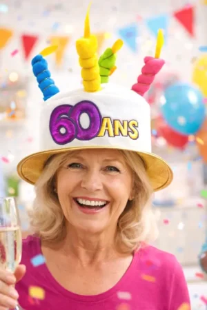 Acheter Direct Chapeau à bougies original Anniversaire 60 ans