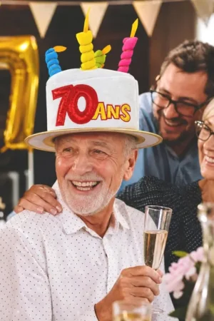Chapeau à bougies original Anniversaire 70 ans Offre Du Jour