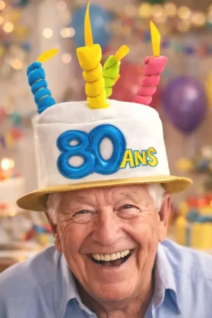 Chapeau à bougies original Anniversaire 80 ans Seulement Aujourd'hui