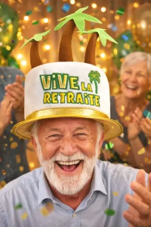 Chapeau à bougies original Vive la retraite Must-Have