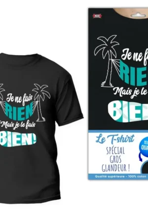 T-shirt homme humoristique Je ne fais rien Taille M/L Dernier Modèle