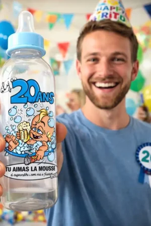 Certifié Biberon humoristique Anniversaire 20 ans