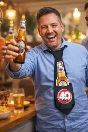 Acheter En Ligne Cravate humoristique Glouglou Anniversaire 40 ans
