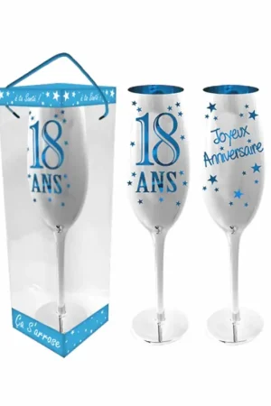 Satisfait Ou Remboursé Cadeau Flûte à champagne anniversaire 18 ans