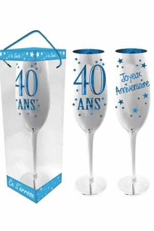 Offre Exclusive Cadeau Flûte à champagne anniversaire 40 ans