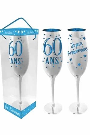 Cadeau Flûte à champagne anniversaire 60 ans Bon Marché