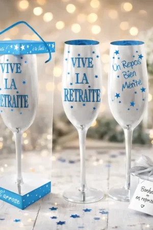 Cadeau Flûte à champagne Vive la retraite Nouvelle Collection