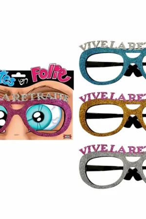 Prix Réduit Lunettes géantes Pailletées Vive la retraite
