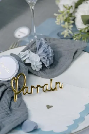 Promotion 16 Serviettes petits coeurs papier bleu ciel et blanc