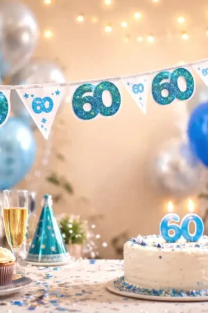 Acheter Direct Guirlande Bleu fil étincellante Anniversaire 60 ans 6 m