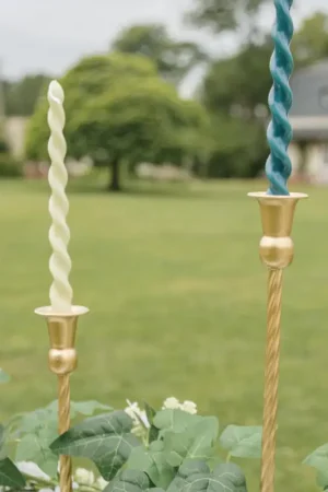 2 Bougies flambeau Torsadées Sauge 25cm Meilleure Vente