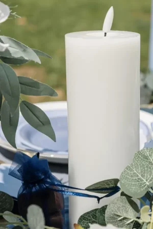 Promotion Saisonnière Bougie LED Cylindrique Blanc 20cm